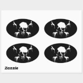 Sticker Ovale Restez congelé (Feuille)