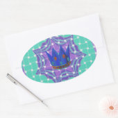 Sticker Ovale Restez simple : l'art Motif de la Clarté Royale (Enveloppe)