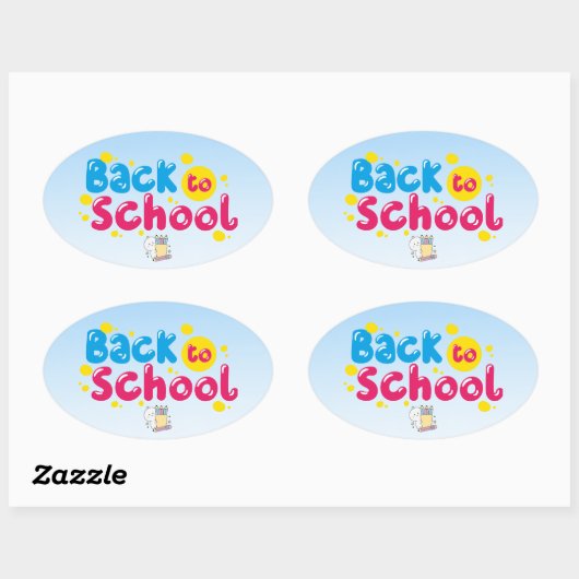 Sticker Ovale Retour à l'école (Feuille)