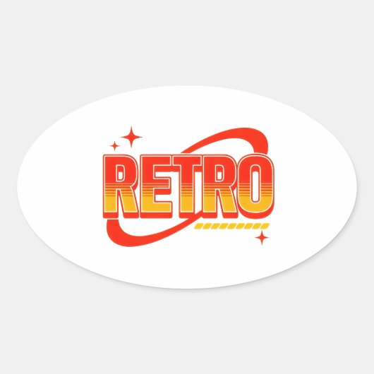 Sticker Ovale Retro. (Devant)