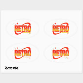 Sticker Ovale Retro. (Feuille)