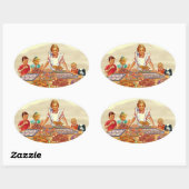 Sticker Ovale Rétro Housewife (Feuille)