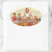 Sticker Ovale Rétro Housewife (Sac)