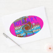 Sticker Ovale Retro USA Stronger Together Abstrait Art Print (Enveloppe)