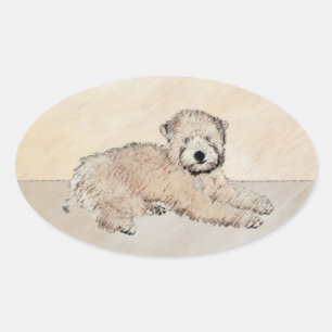 Sticker Ovale Revêtu doux Roue Peinture Terrier Art original