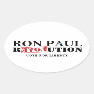 Sticker Ovale Révolution de Ron Paul - vote pour la liberté