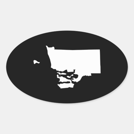 Sticker Ovale Rhode Island en blanc et noir (Devant)