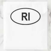 Sticker Ovale Rhode Island "RI" (Sac)
