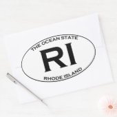 Sticker Ovale RI - Rhode Island (Enveloppe)