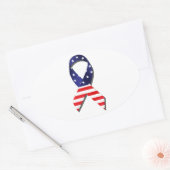 Sticker Ovale Ribbon USA (Enveloppe)