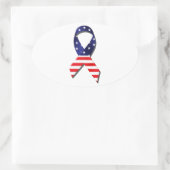 Sticker Ovale Ribbon USA (Sac)