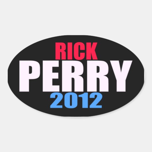 Sticker Ovale Rick Perry 2012 (Devant)
