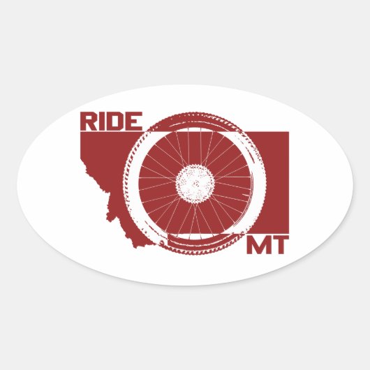 Sticker Ovale Ride Montana (Devant)