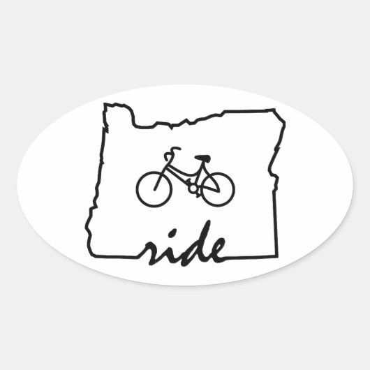 Sticker Ovale Ride Oregon (Cyclisme) (Devant)
