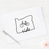 Sticker Ovale Ride Oregon (Cyclisme) (Enveloppe)