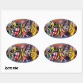 STICKER OVALE RIDERS (Feuille)