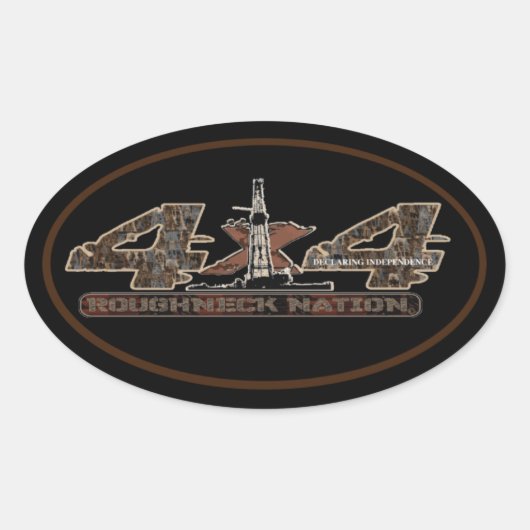 Sticker Ovale RIG UP CAMO Oilfield (Devant)