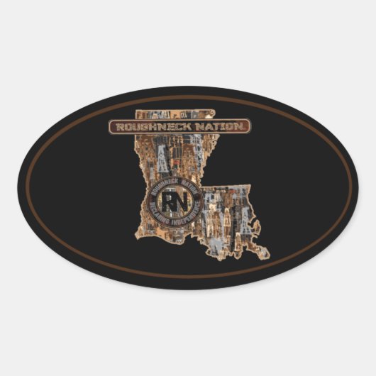 Sticker Ovale RIG UP CAMO Oilfield (Devant)