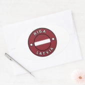 Sticker Ovale Riga Lettonie (Enveloppe)