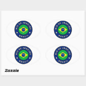 Sticker Ovale Rio de Janeiro Brésil (Feuille)