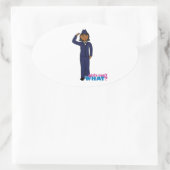Sticker Ovale Robe de la Force aérienne blues foncé (Sac)