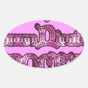 Sticker Ovale Roches de communication rose Hakuna Matata .png