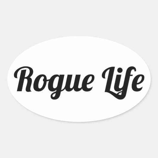 Sticker Ovale Rogue Life White (Devant)
