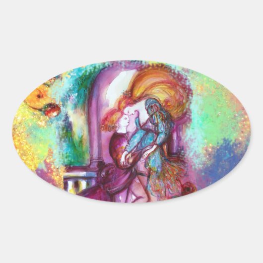 Sticker Ovale ROMEO ET JULIET Romantique Saint Valentin (Devant)