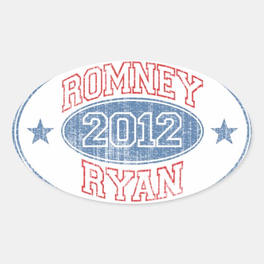 Sticker Ovale Romney Ryan 2012 (Devant)