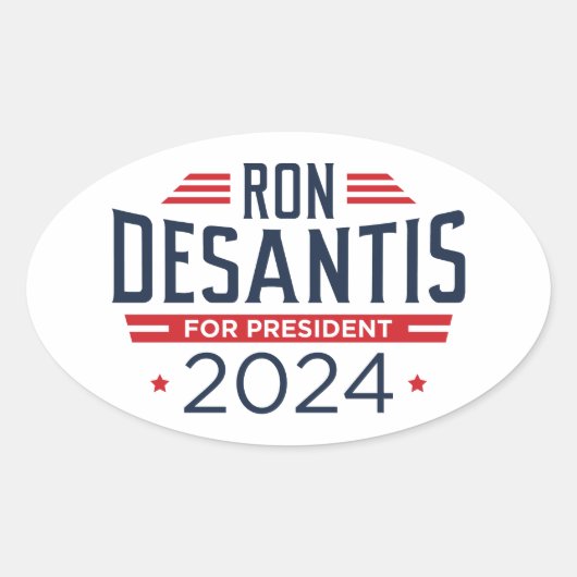 Sticker Ovale Ron DeSantis Pour Président 2024 (Devant)