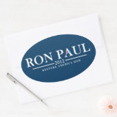 Sticker Ovale Ron Paul 2012 - Restaurer l'Amérique maintenant (Enveloppe)