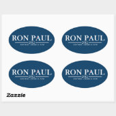 Sticker Ovale Ron Paul 2012 - Restaurer l'Amérique maintenant (Feuille)