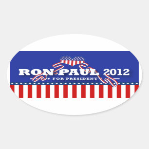 Sticker Ovale Ron Paul pour le président 2012