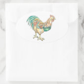 Sticker Ovale Rooster Art (Sac)