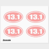 Sticker Ovale Rose 13,1 Demi-marathon ovale (Feuille)