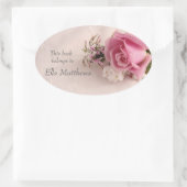 Sticker Ovale Rose avec bibliothèque jasmine (Sac)