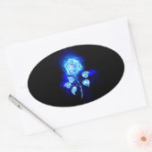 Sticker Ovale Rose bleu brûlant (Enveloppe)