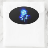 Sticker Ovale Rose bleu brûlant (Sac)