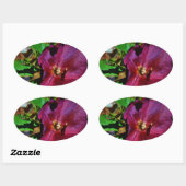 Sticker Ovale Rose de carême rose Bourgogne (Feuille)