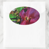 Sticker Ovale Rose de carême rose Bourgogne (Sac)