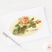Sticker Ovale Rose de la fête des mères (Enveloppe)
