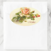 Sticker Ovale Rose de la fête des mères (Sac)