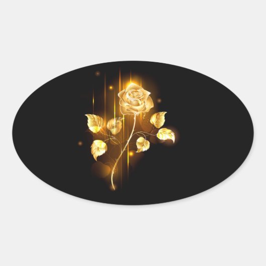Sticker Ovale Rose d'or ( rose d'or ) (Devant)