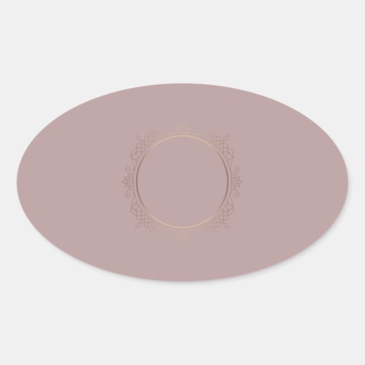 Sticker Ovale Rose Gold Ajoutez Votre Texte Modèle Vierge Tendan (Devant)