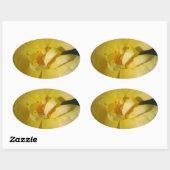 Sticker Ovale Rose jaune sauvage (Feuille)