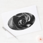 STICKER OVALE ROSE NOIR (Enveloppe)