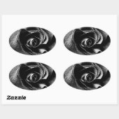 STICKER OVALE ROSE NOIR (Feuille)