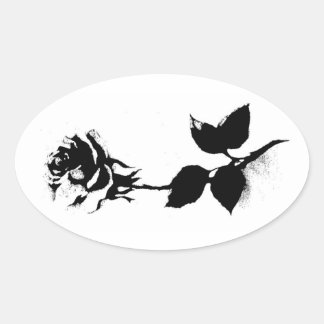 Sticker Ovale Rose noir