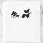 Sticker Ovale Rose noir (Sac)