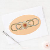 Sticker Ovale Rose or argent double infinité (Enveloppe)